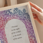 Christian Scripture Wall Art - Psalm 116:15 Vintage Botanical Print (Digital Download) - Reflourish Collective