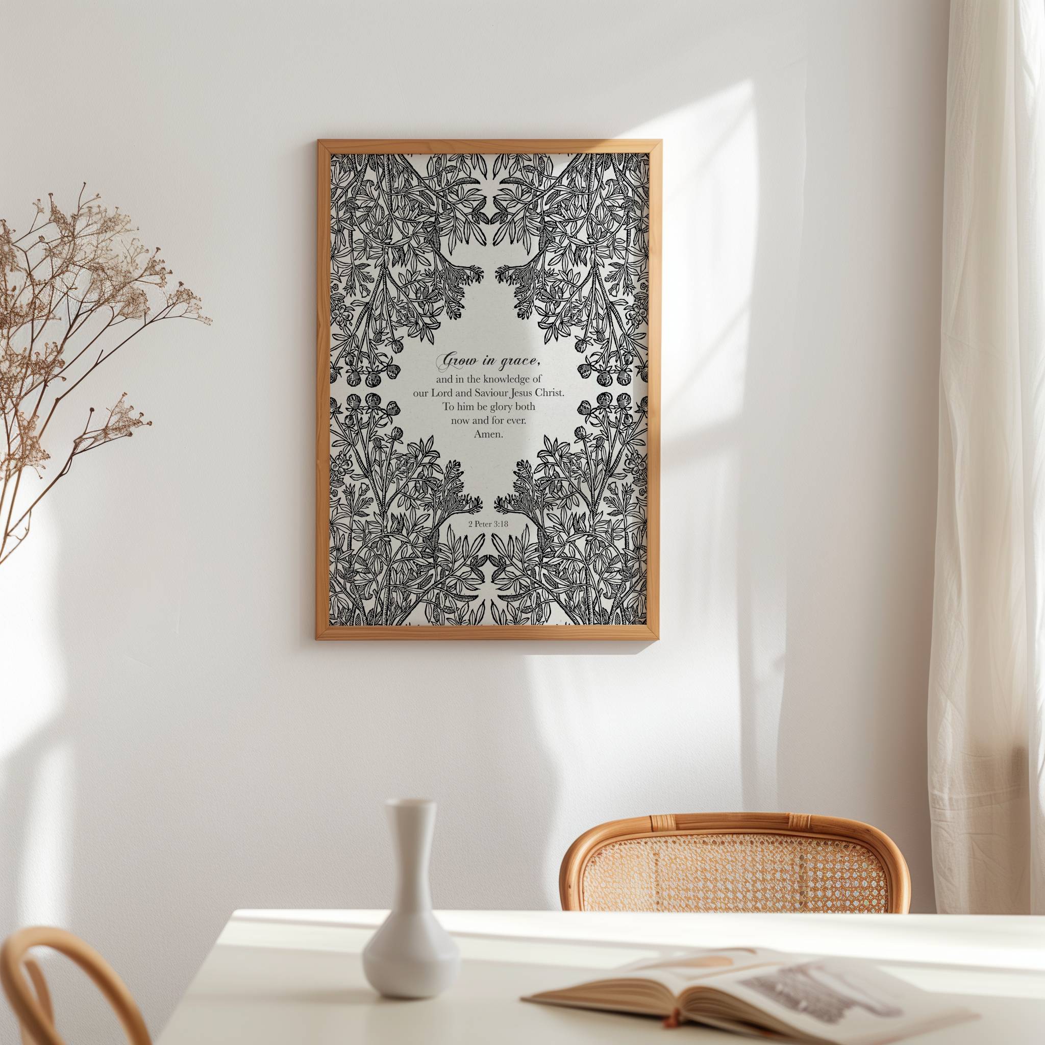 2 Peter 3:18 Grow in Grace Scripture Wall Art