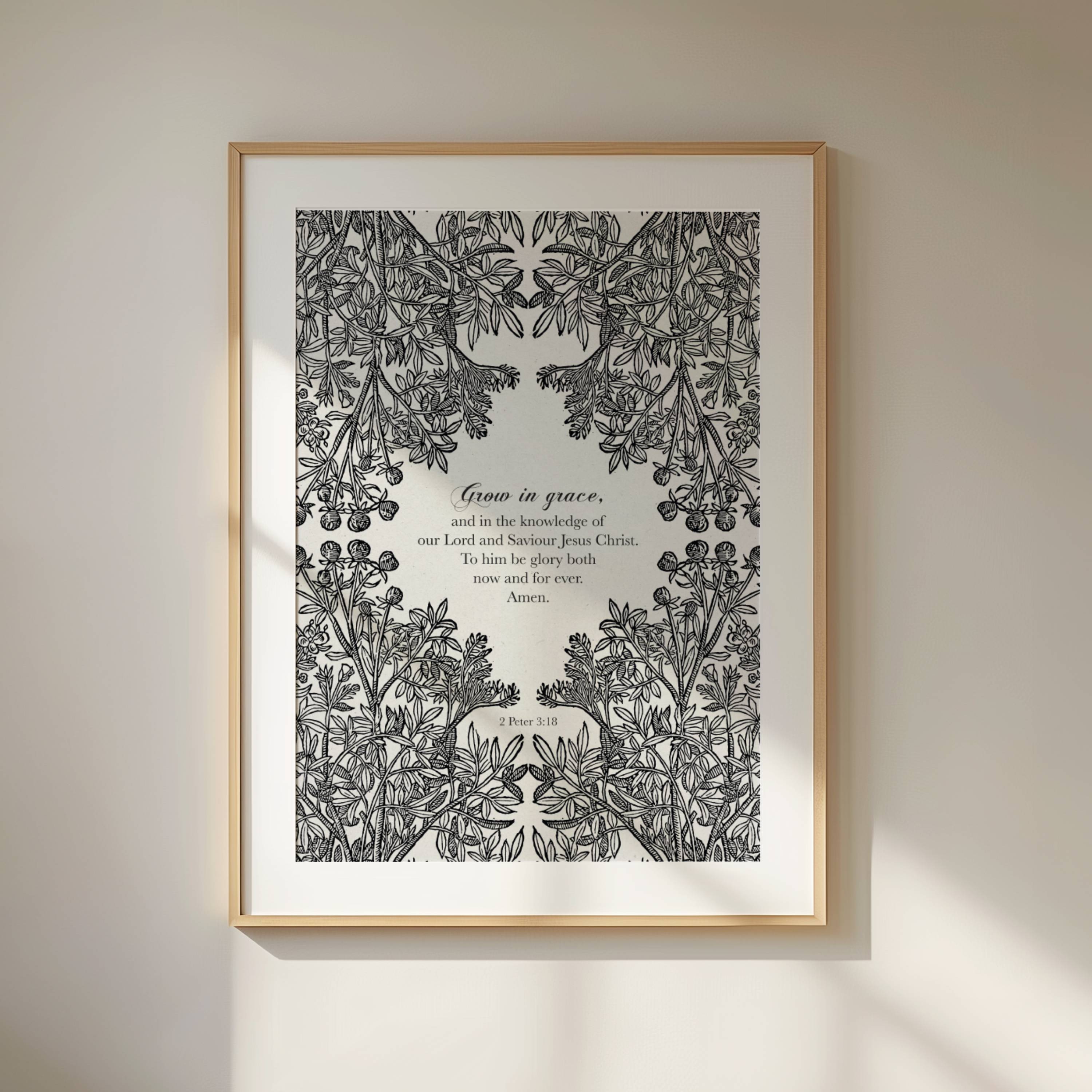 2 Peter 3:18 Grow in Grace Scripture Wall Art