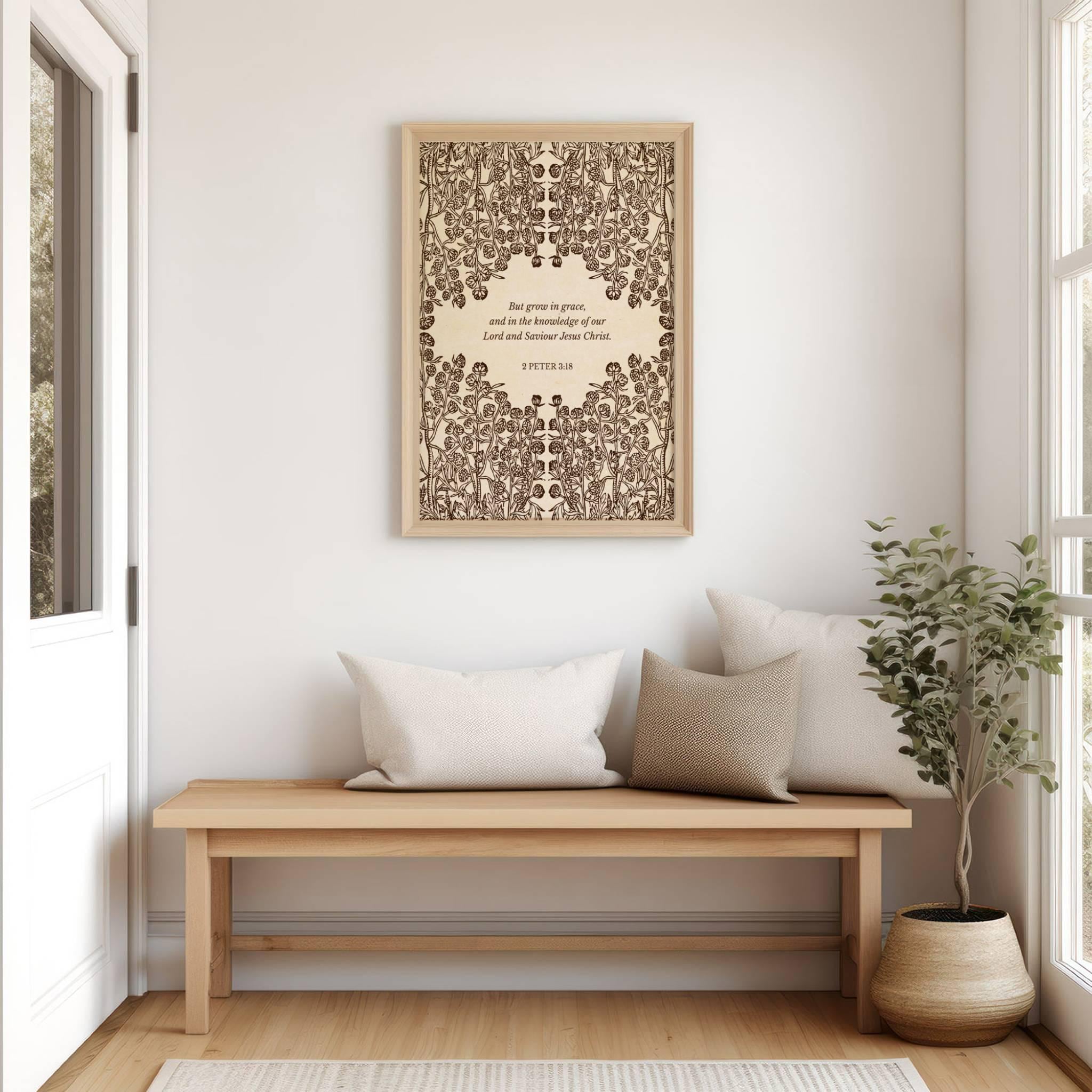 2 Peter 3:18 - Grow in Grace | Botanical Art - Reflourish Collective
