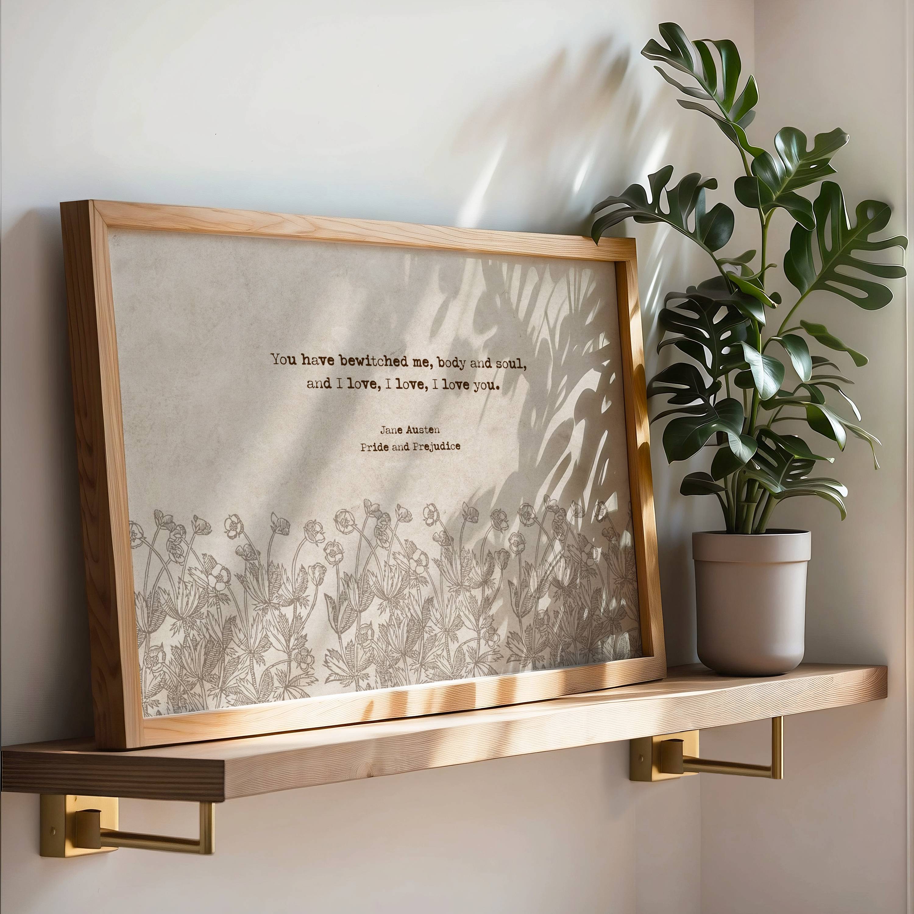 Jane Austen – Pride and Prejudice Floral Quote Print