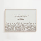 Jane Austen – Pride and Prejudice Floral Quote Print