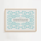 Romans 8:26 – Pink or Blue Botanical Scripture Print