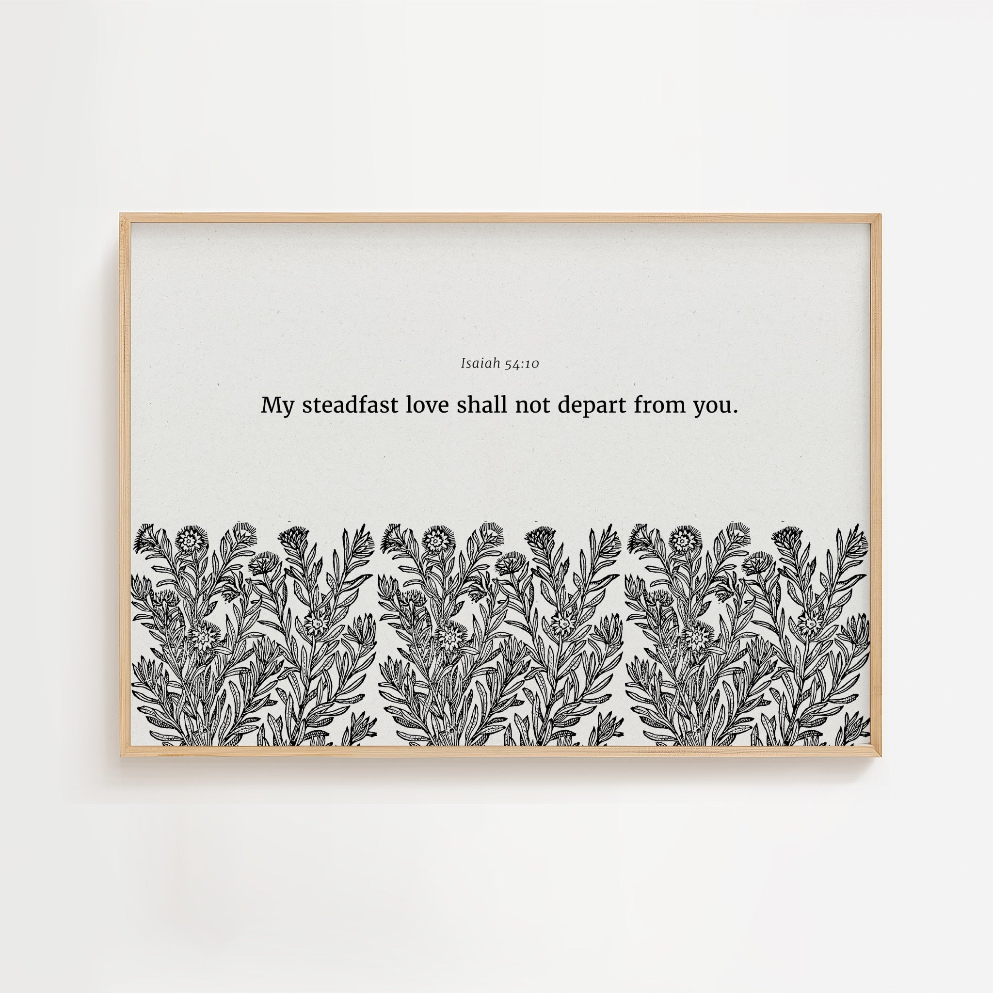 Isaiah 54:10 – Navy Botanical Scripture Print