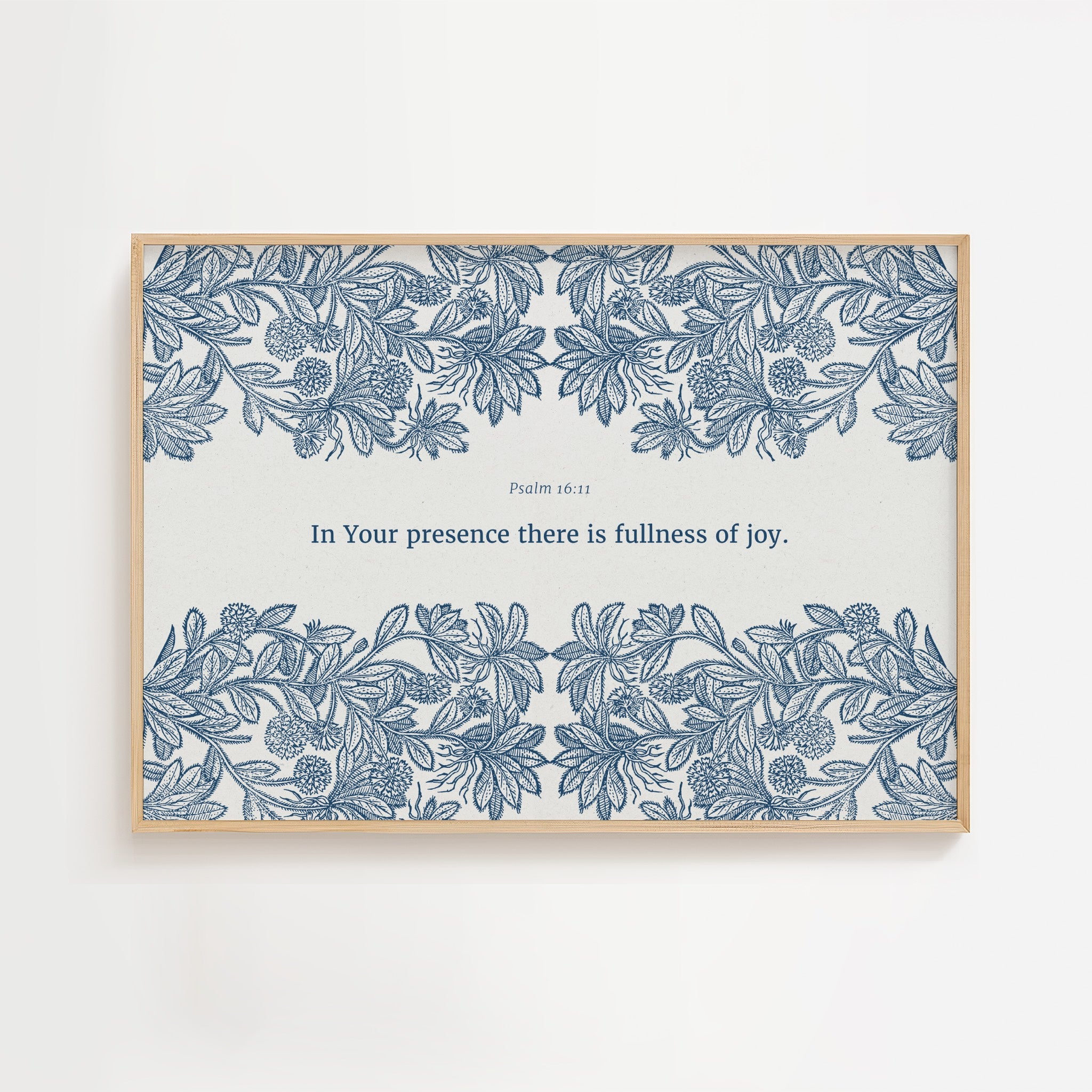 Psalm 16:11 – Vintage Floral Botanical Scripture Print