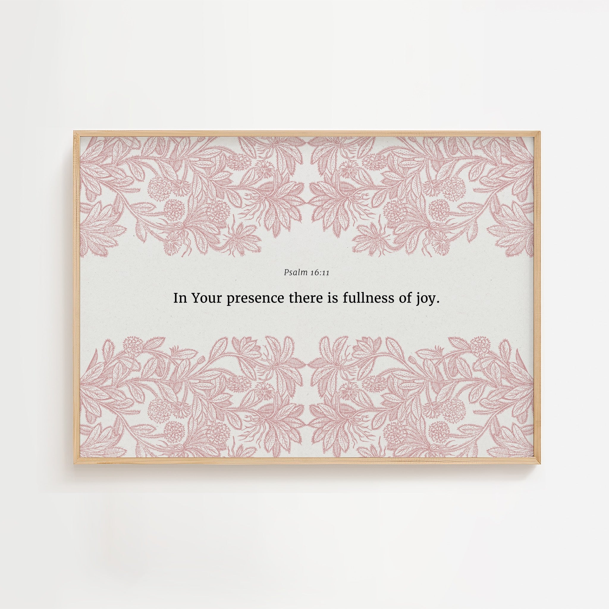 Psalm 16:11 – Vintage Floral Botanical Scripture Print