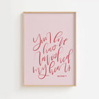 Song of Solomon 4:9 – Pink Handlettered Scripture Print