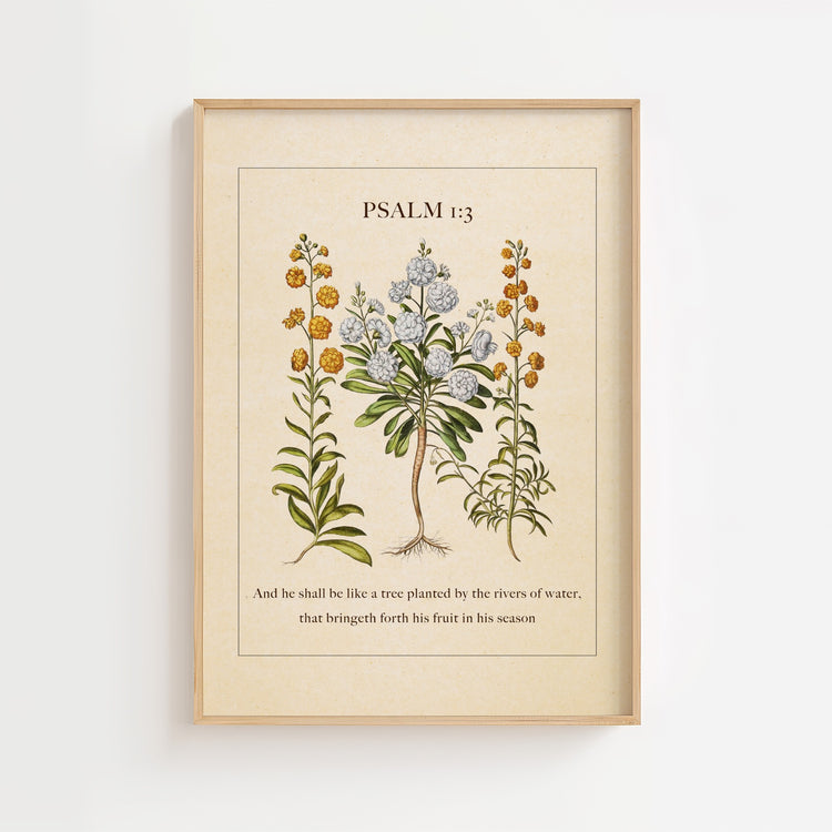 Psalm 1:3 – Botanical Scripture Print