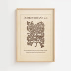 1 Corinthians 3:16 – Temple of God Golden Brown Botanical Print