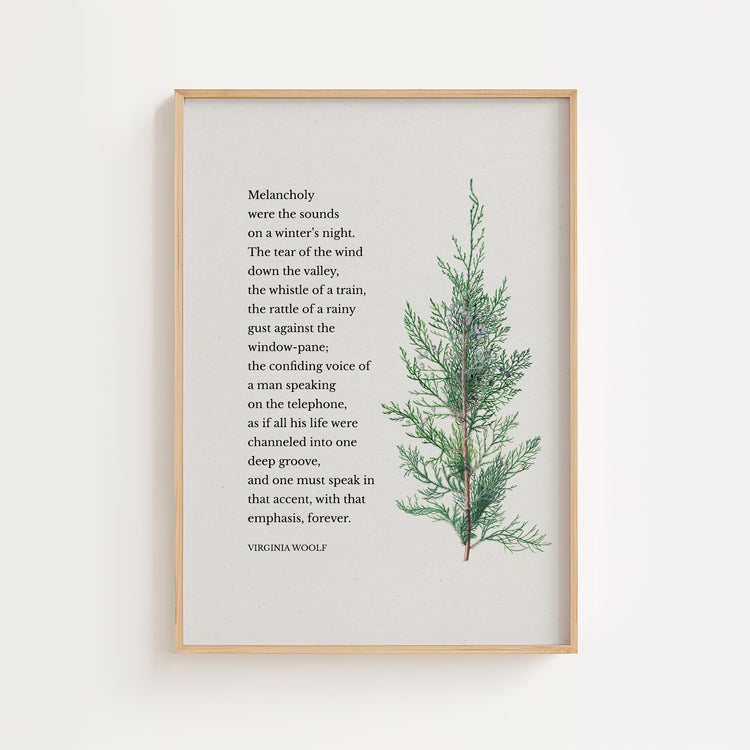 Virginia Woolf – Botanical Quote Print