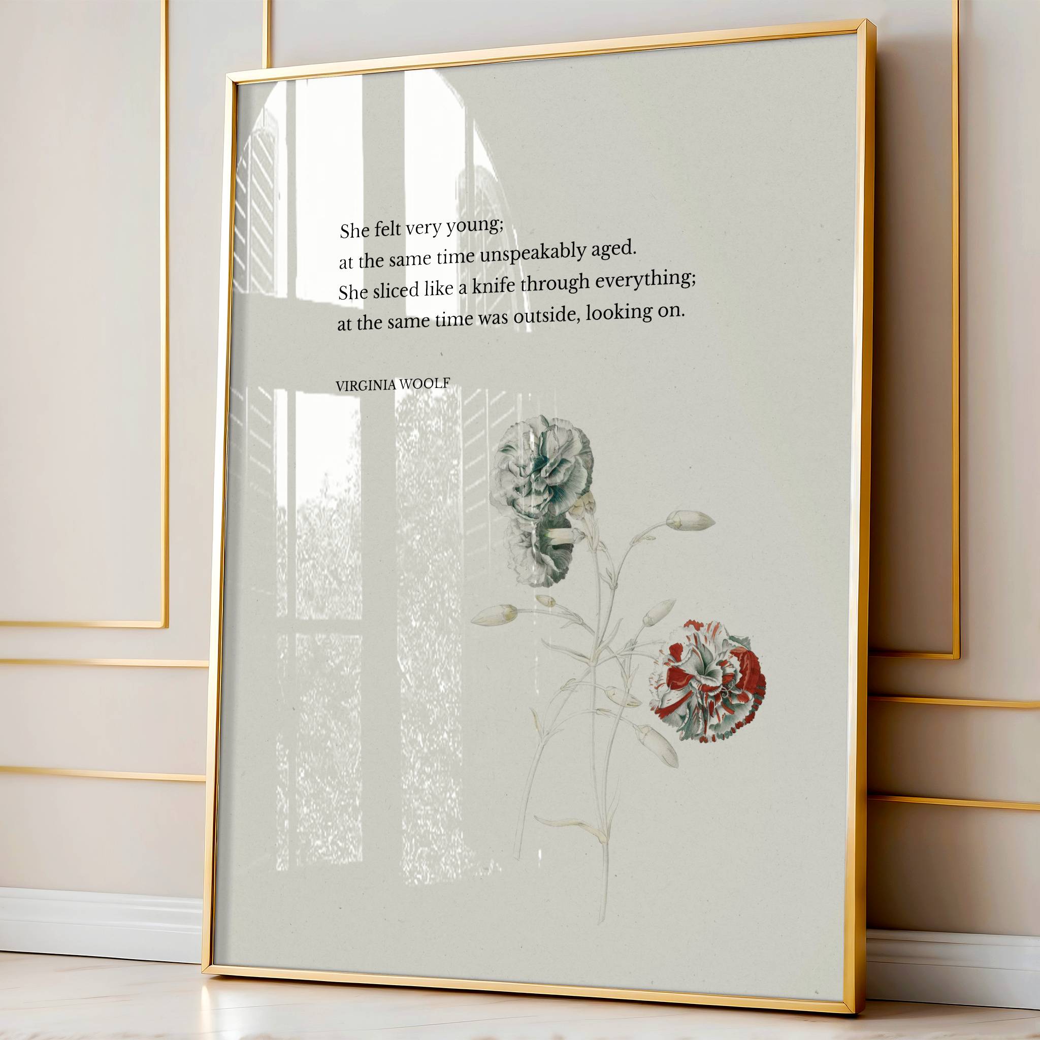 Virginia Woolf – Botanical Literary Quote Print