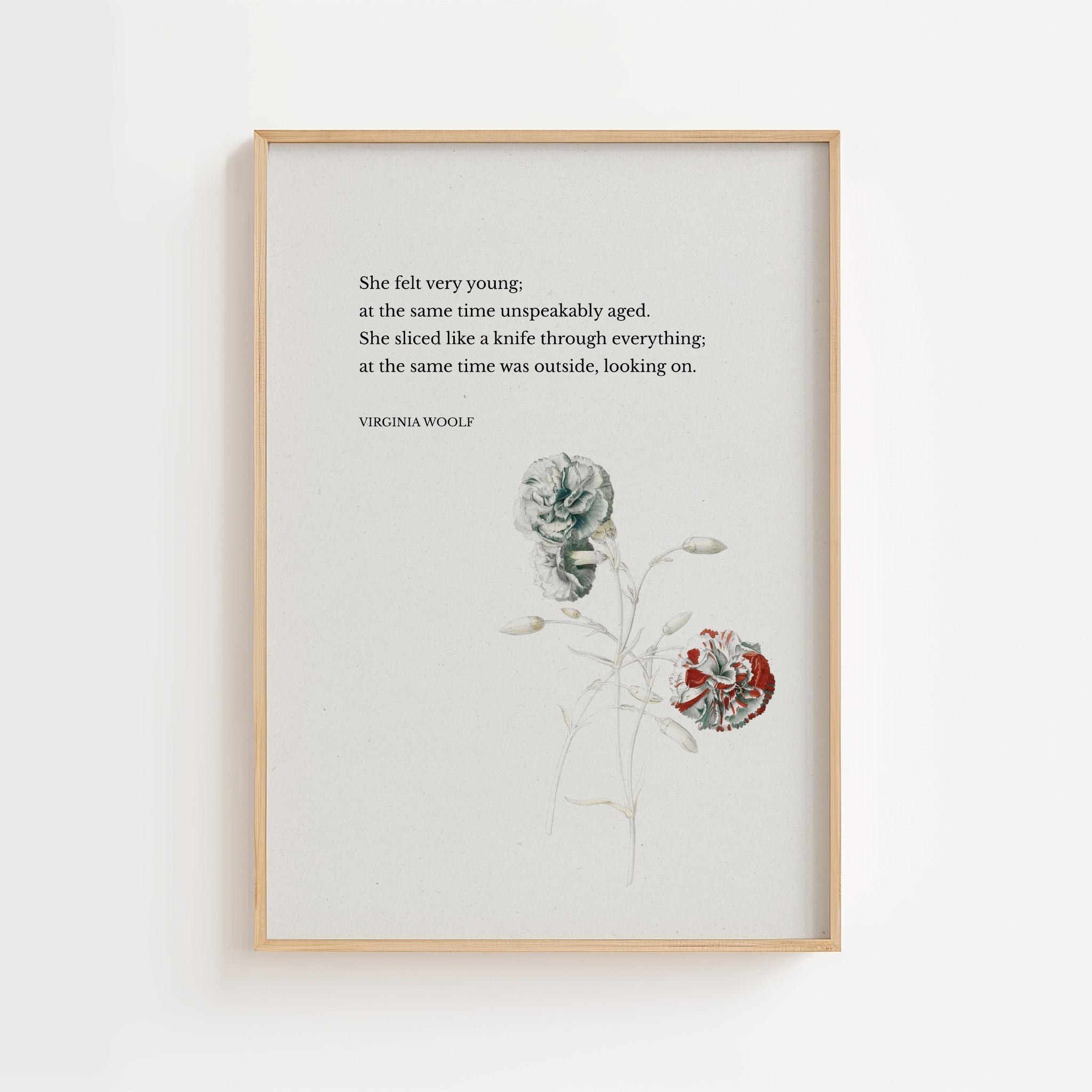 Virginia Woolf – Botanical Literary Quote Print