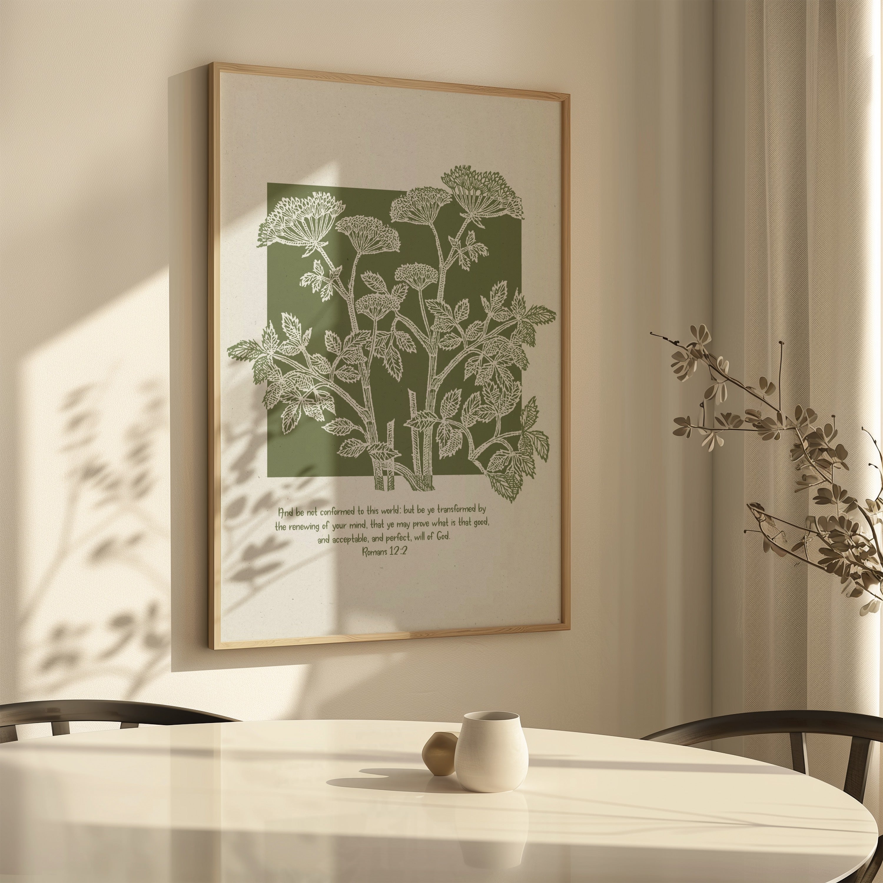 Romans 12:2 – Renewing Your Mind | Botanical Art Printable