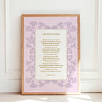 Beatitudes Scripture Print: Vintage Catholic Floral Art (Digital Download)