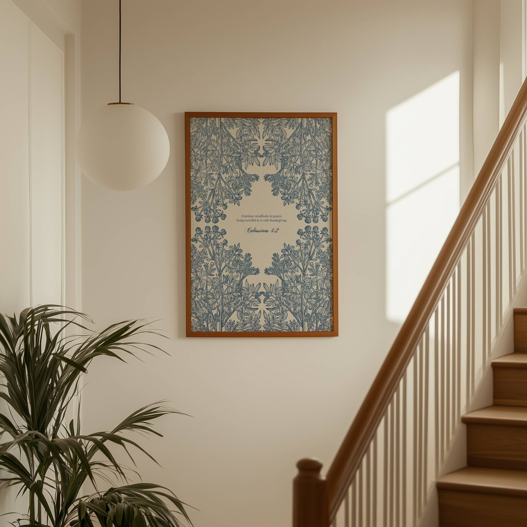 Colossians 4:2 – Vintage Botanical Scripture Print