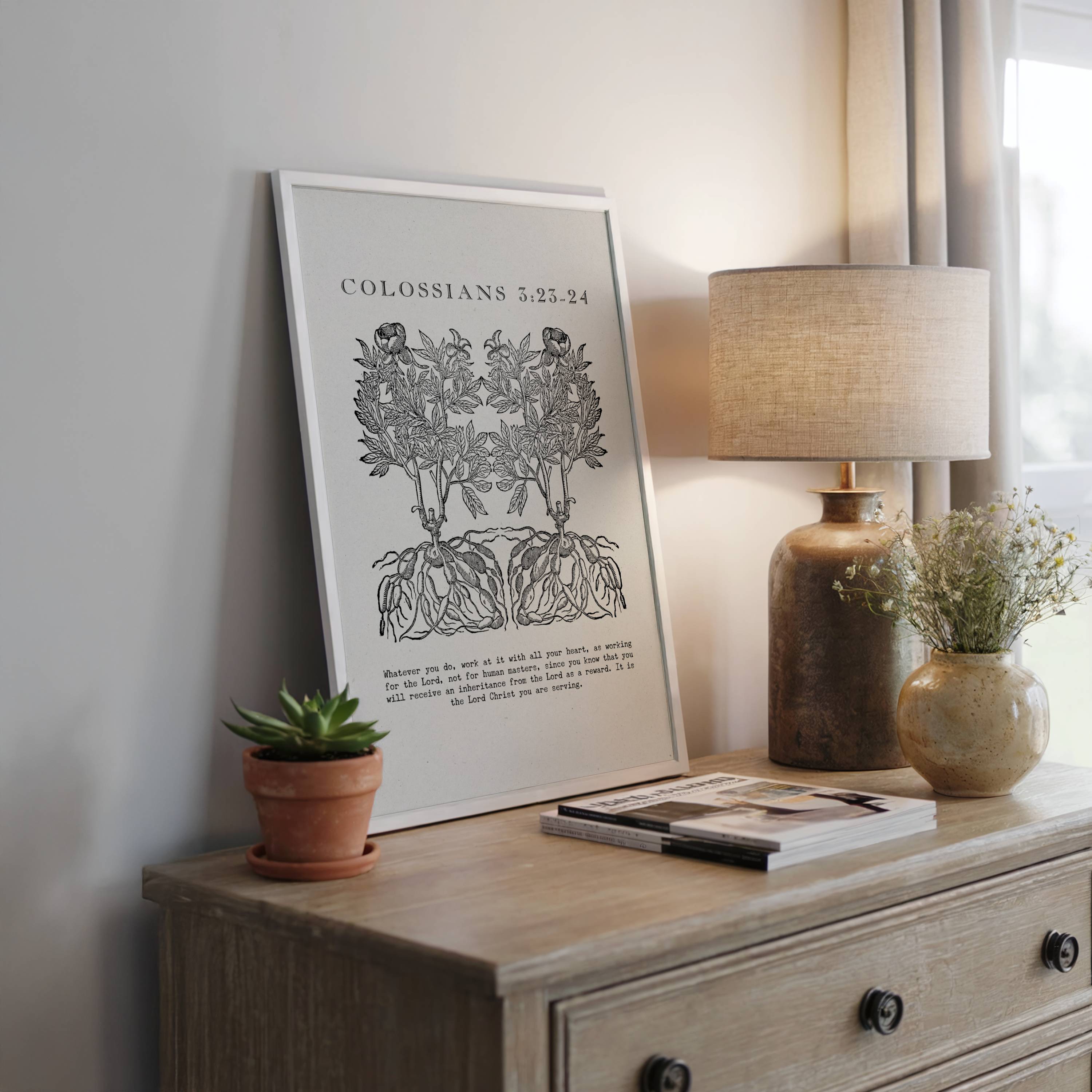 Colossians 3:23–24 Botanical Scripture (Digital Download)
