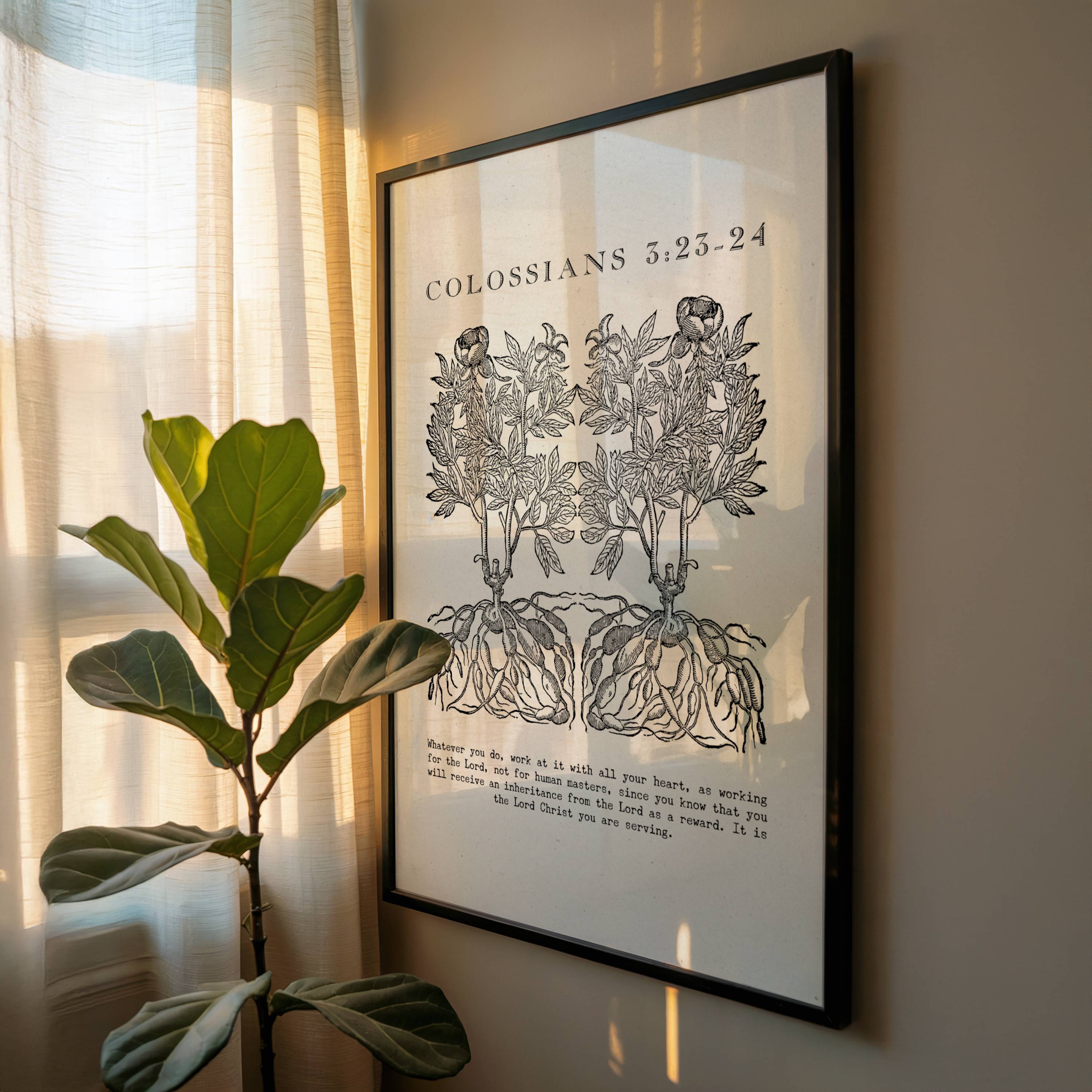 Colossians 3:23–24 Botanical Scripture (Digital Download)