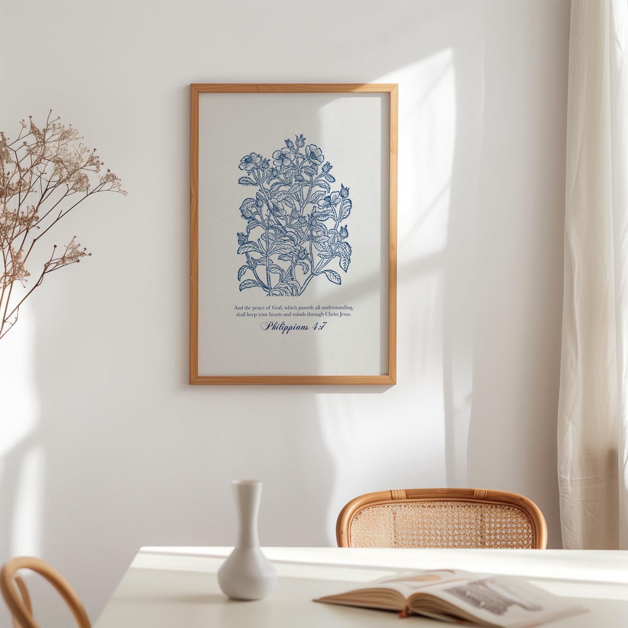 Philippians 4:7 Scripture Wall Art - Peace of God Digital Print - Reflourish Collective
