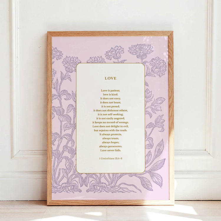 1 Corinthians 13:4-8 - Love Is Patient Bible Verse Print