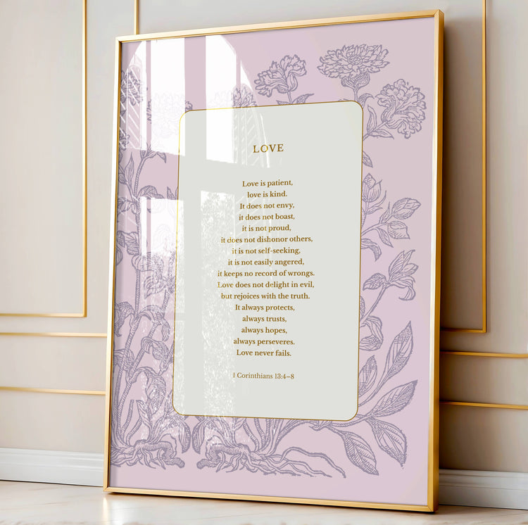 1 Corinthians 13:4-8 - Love Is Patient Bible Verse Print