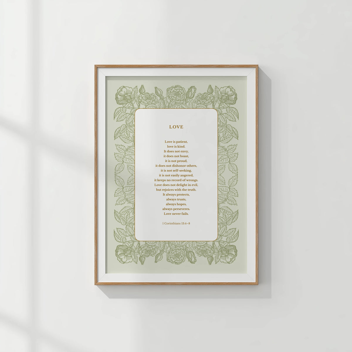 1 Corinthians 13:4-8 - Love Is Patient Bible Verse Print