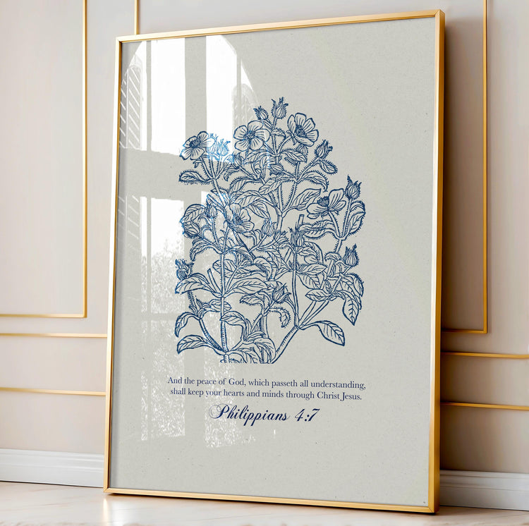 Philippians 4:7 Scripture Wall Art - Peace of God Digital Print - Reflourish Collective