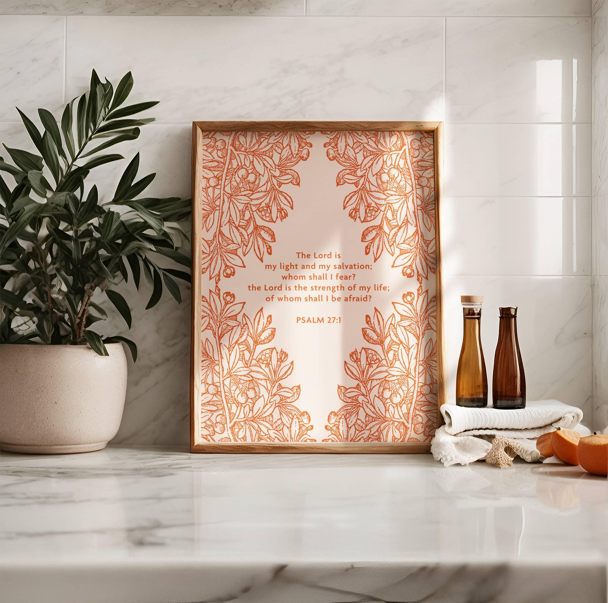 Psalm 27:1 Scripture Wall Art - The Lord Is My Light Digital Print - Reflourish Collective