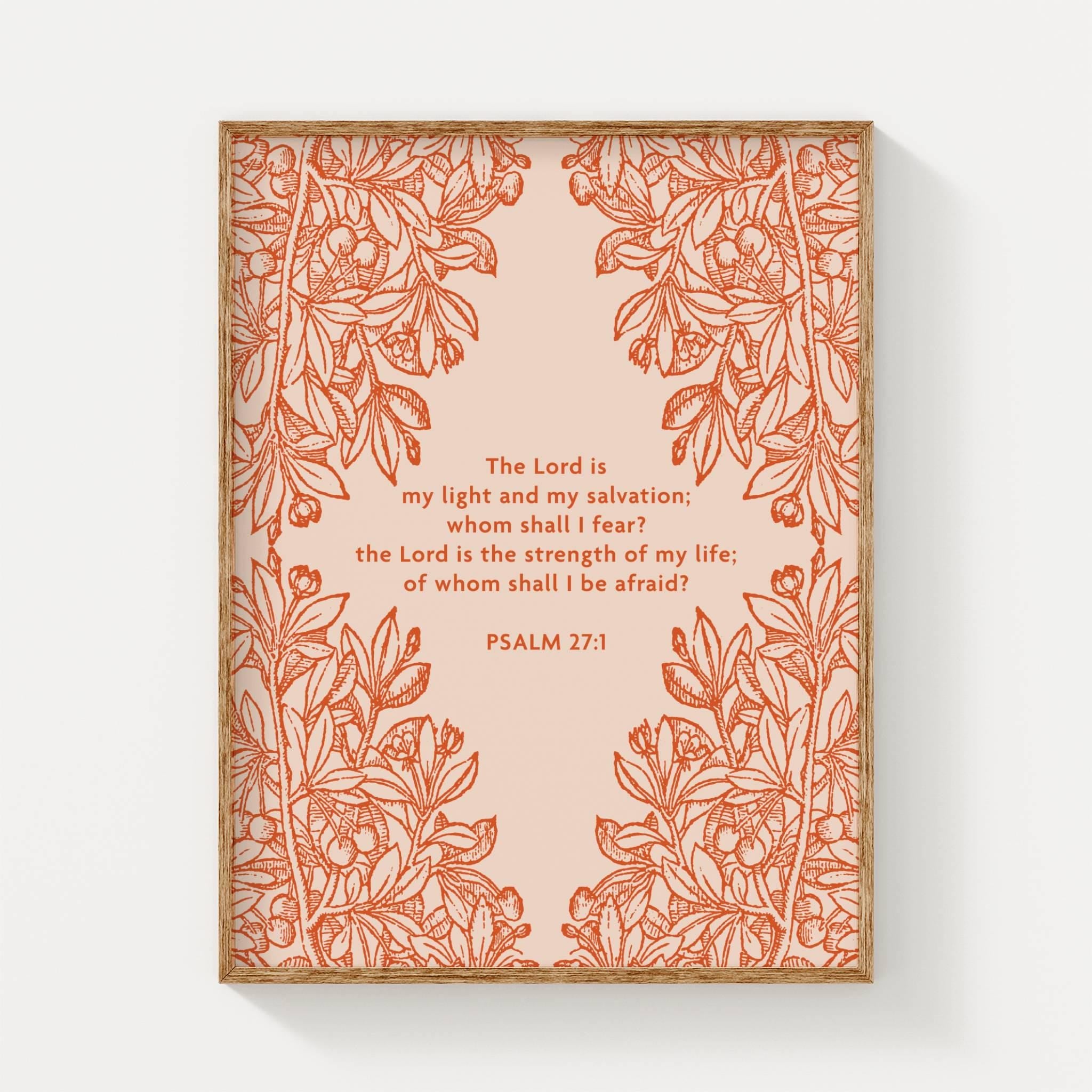 Psalm 27:1 Scripture Wall Art - The Lord Is My Light Digital Print - Reflourish Collective