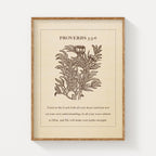 Proverbs 3:5-6 Scripture Wall Art - Trust in the Lord Botanical Print - Reflourish Collective