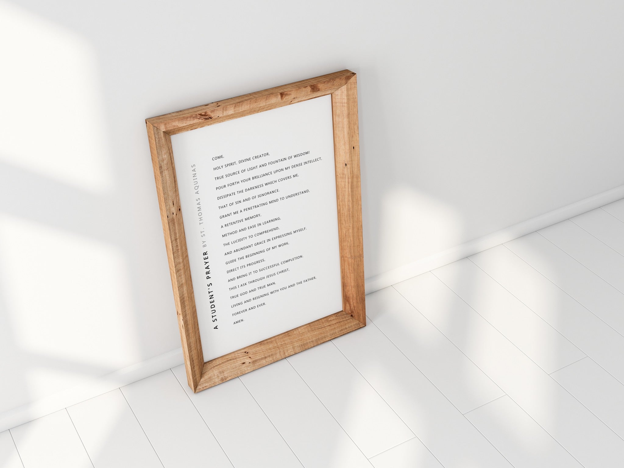 A Student’s Prayer by St. Thomas Aquinas | Minimalist Art - Reflourish Collective