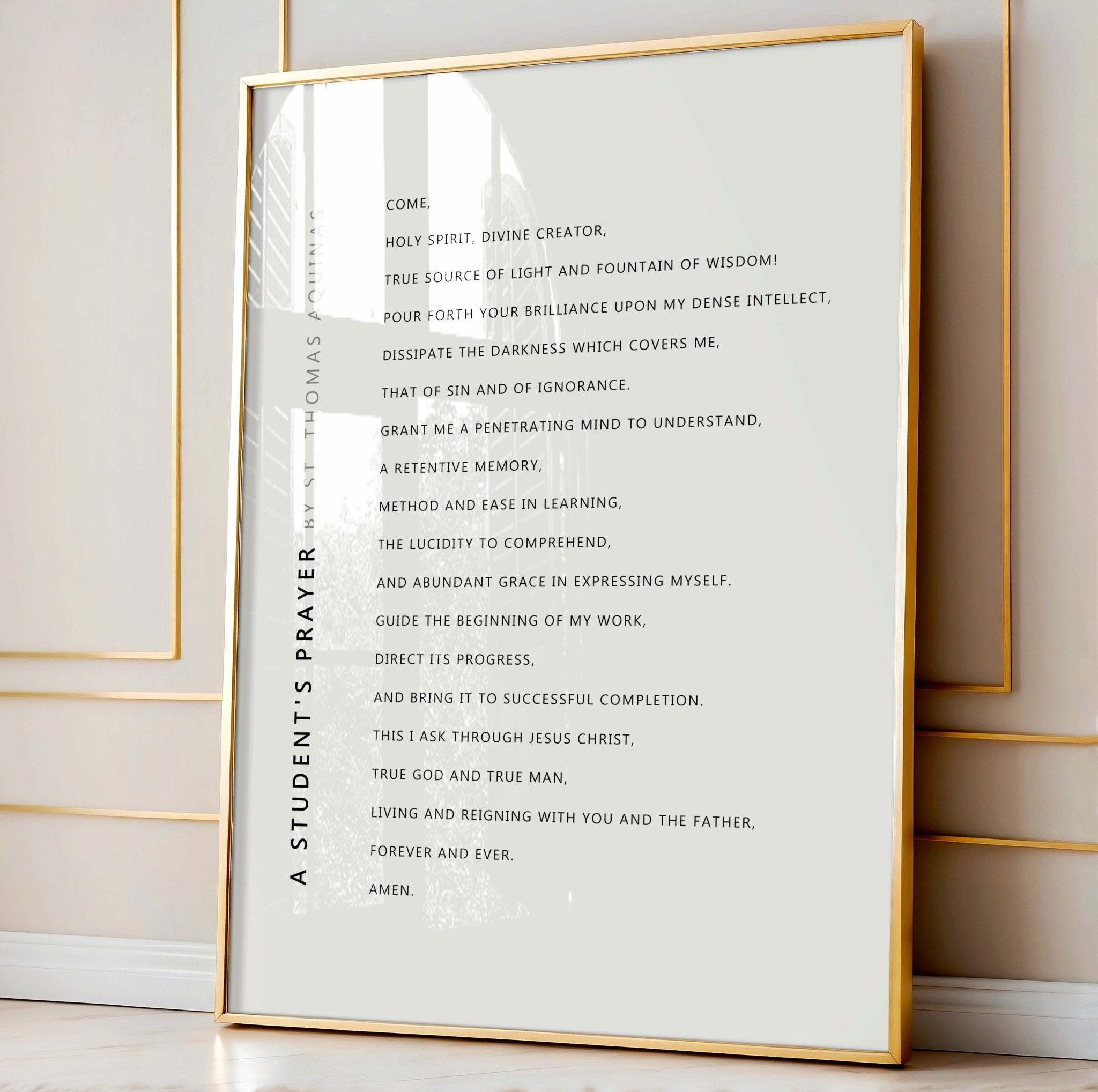 A Student’s Prayer by St. Thomas Aquinas | Minimalist Art - Reflourish Collective