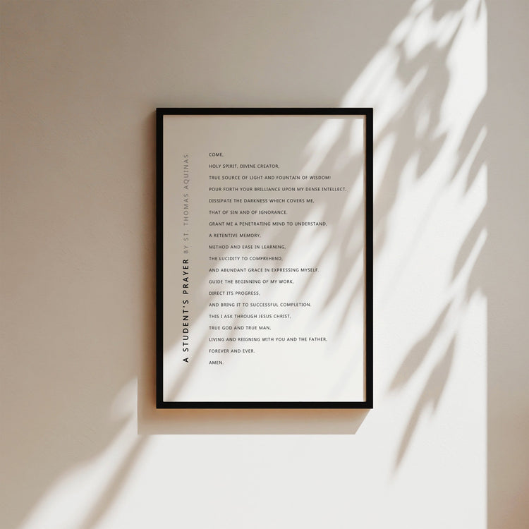 A Student’s Prayer by St. Thomas Aquinas | Minimalist Art - Reflourish Collective
