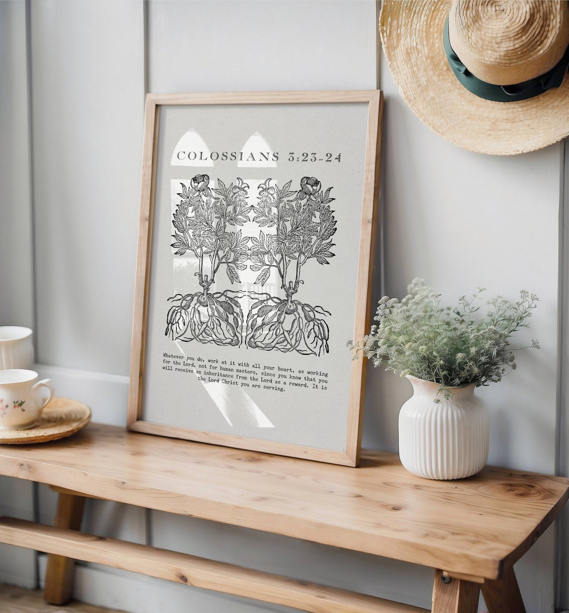 Colossians 3:23 - 24 – Work for the Lord | Botanical Art - Reflourish Collective