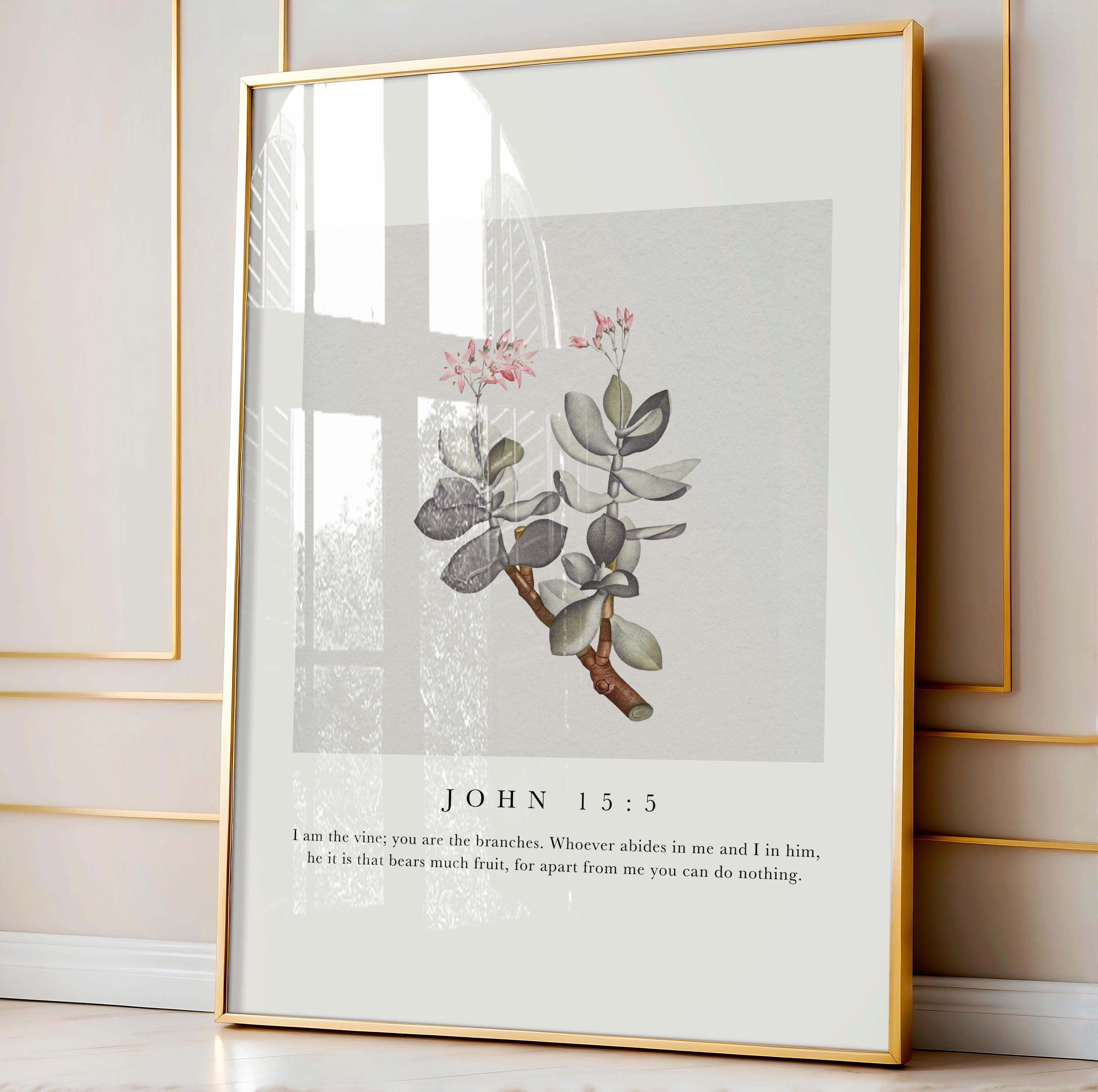 John 15:5 Scripture Wall Art - I Am the Vine Digital Print - Reflourish Collective