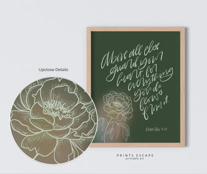 Proverbs 4:23 – Guard Your Heart | Green Botanical Art - Reflourish Collective