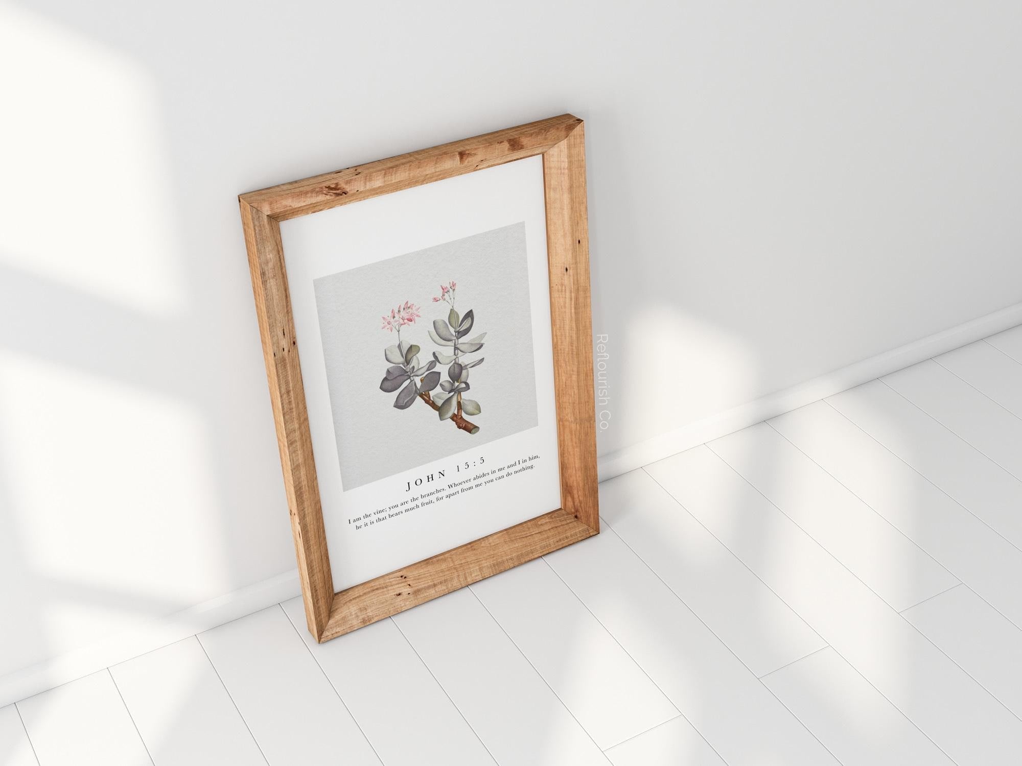 John 15:5 Scripture Wall Art - I Am the Vine Digital Print - Reflourish Collective