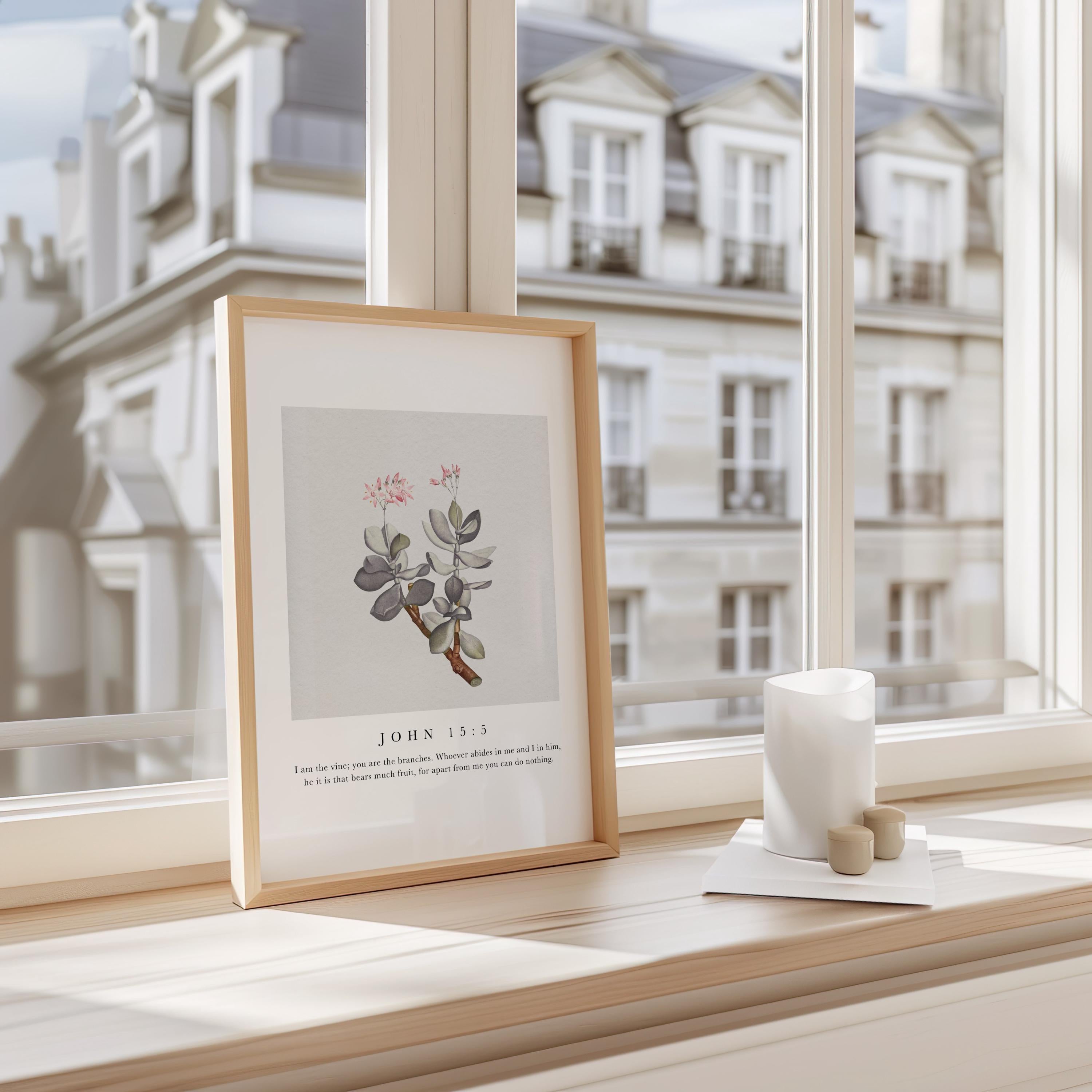 John 15:5 Scripture Wall Art - I Am the Vine Digital Print - Reflourish Collective