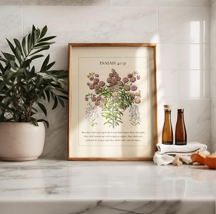 Isaiah 40:31 – Soar on Wings Like Eagles | Botanical Art - Reflourish Collective