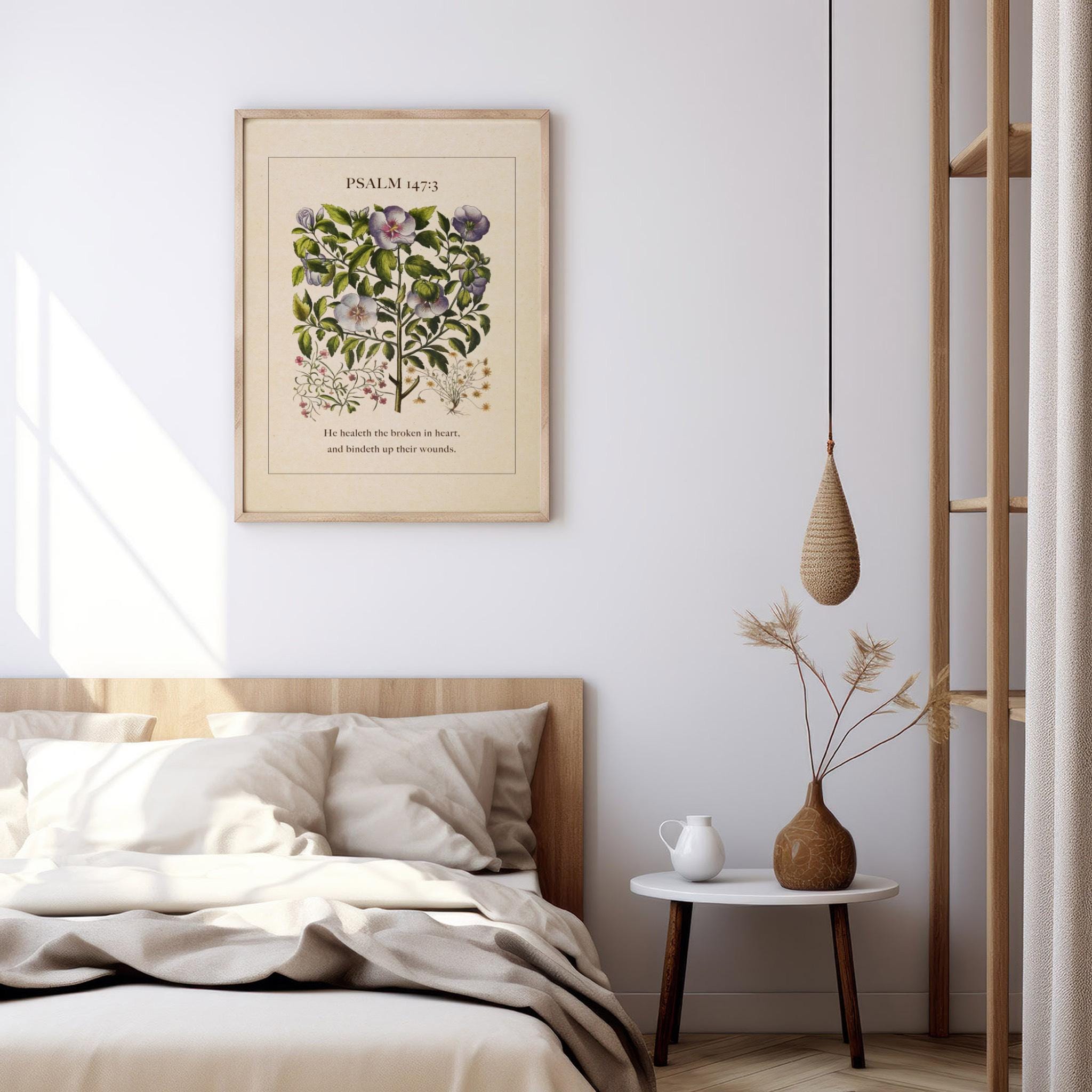 Psalm 147:3 – He Heals the Brokenhearted | Botanical Art - Reflourish Collective