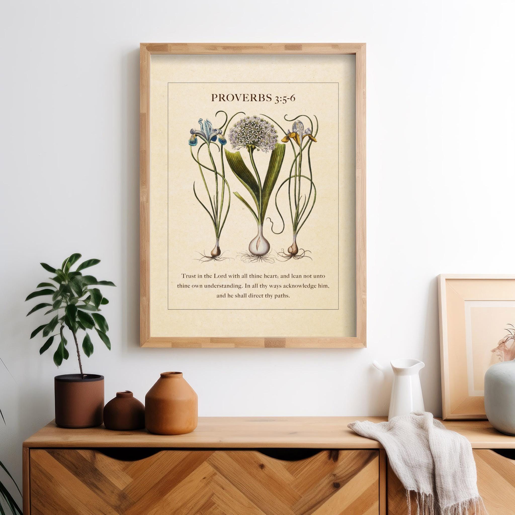 Proverbs 3:5-6 – Trust in the Lord | Botanical Art - Reflourish Collective