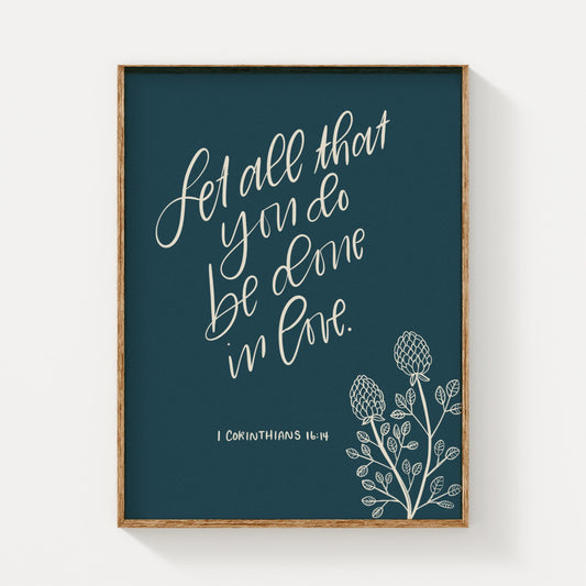 Corinthians 16:14 – Do All in Love | Handlettered Art - Reflourish Collective