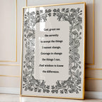 Serenity Prayer – God Grant Me the Serenity | Botanical Printable Wall Art - Reflourish Collective