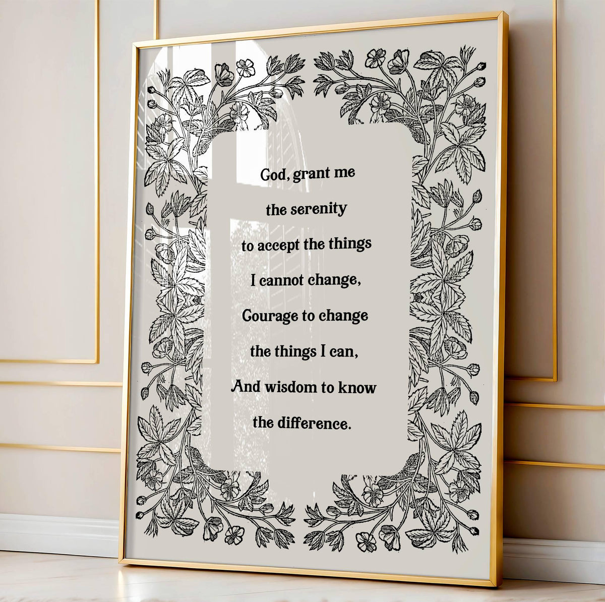 Serenity Prayer – God Grant Me the Serenity | Botanical Printable Wall Art - Reflourish Collective