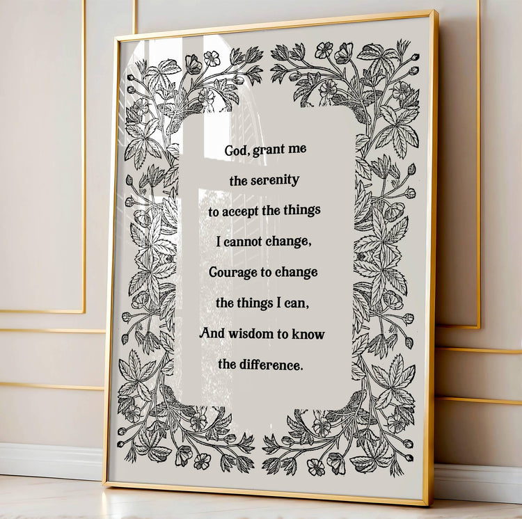 Serenity Prayer – God Grant Me the Serenity | Botanical Printable Wall Art - Reflourish Collective