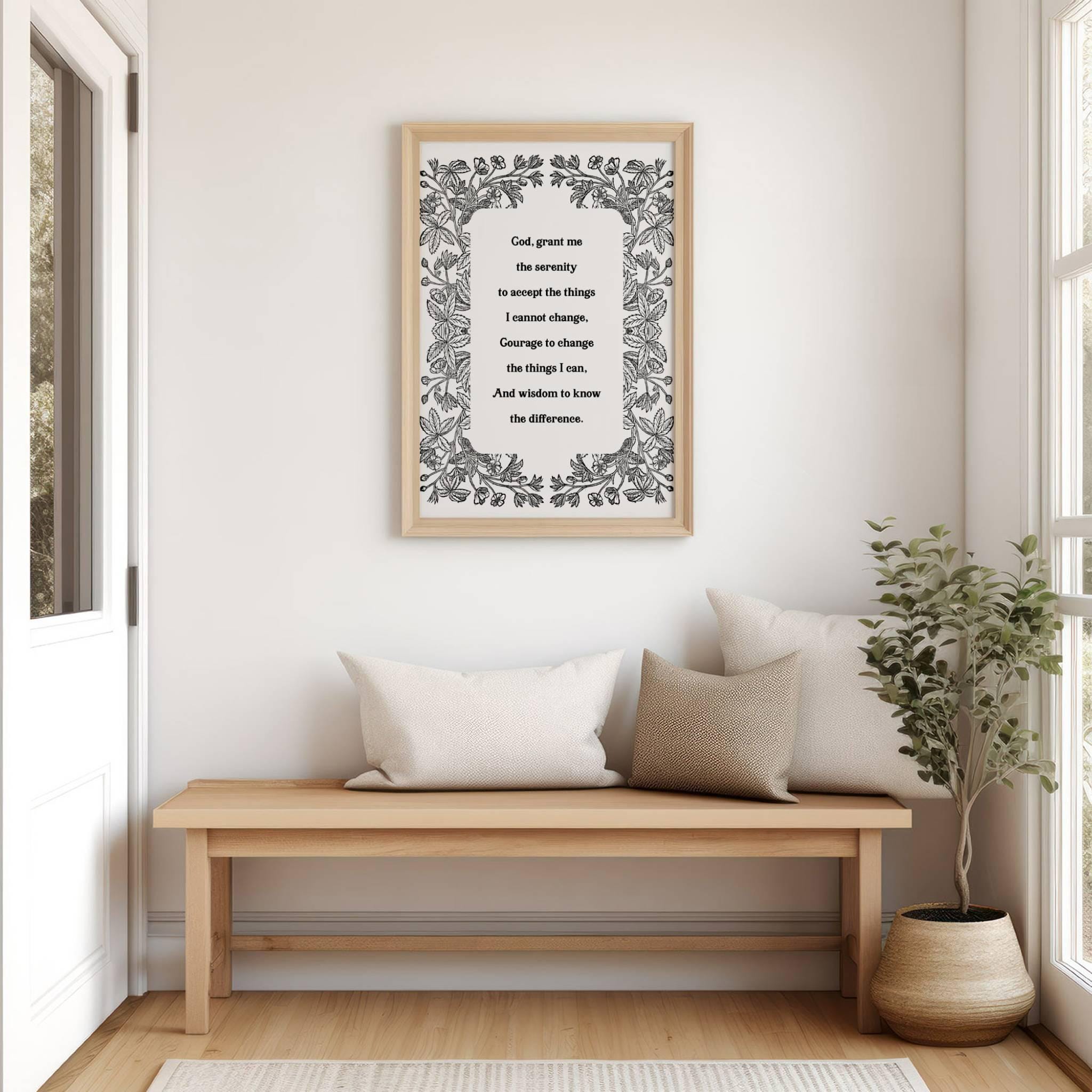 Serenity Prayer – God Grant Me the Serenity | Botanical Printable Wall Art - Reflourish Collective