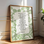 Psalm 23 Scripture Wall Art - The Lord Is My Shepherd Botanical Print - Reflourish Collective