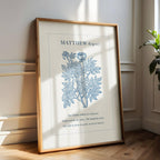Matthew 6:9 – The Lord’s Prayer Blue Floral Wall Art