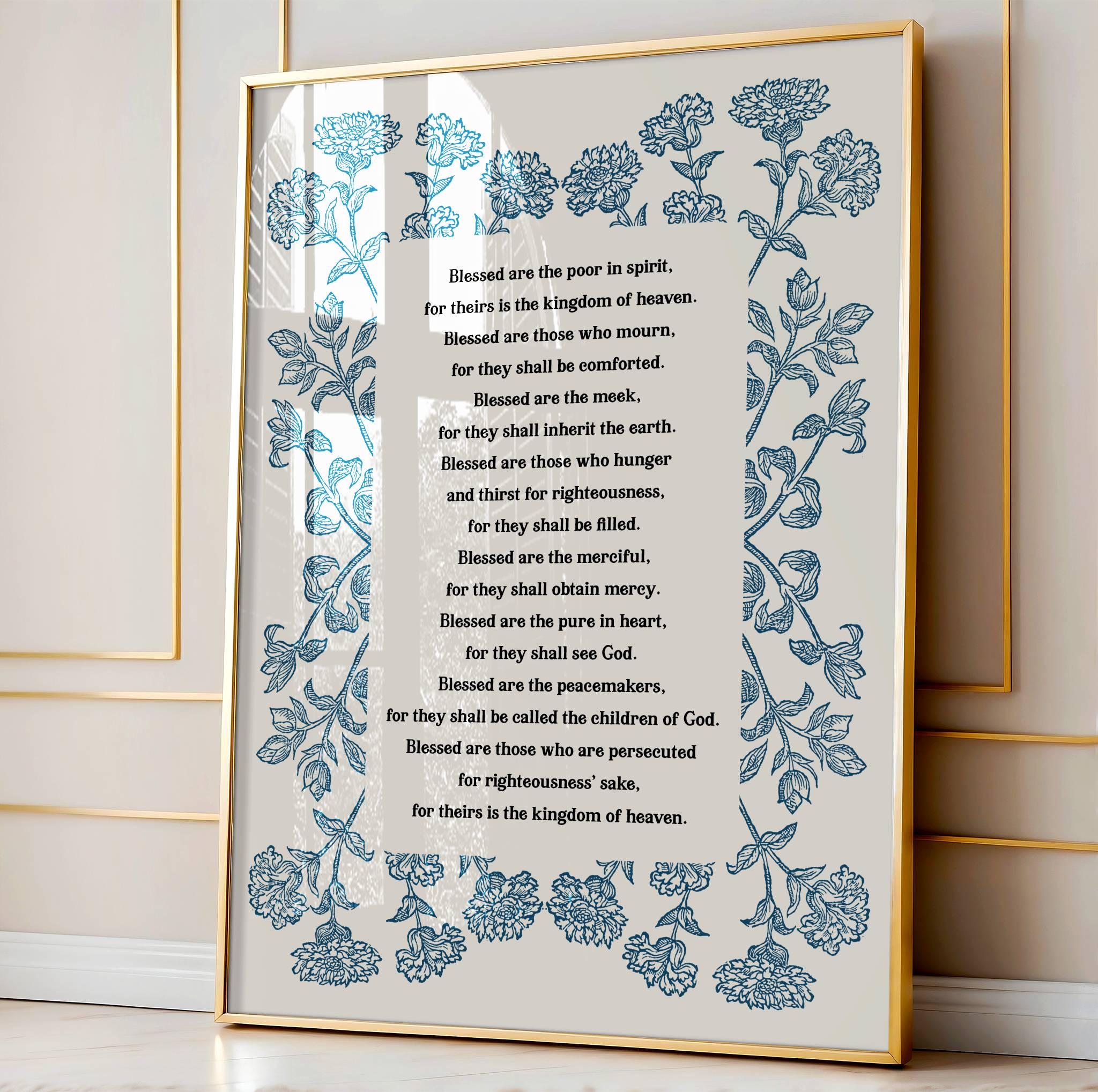 Beatitudes Catholic Prayer| Botanical Art - Reflourish Collective