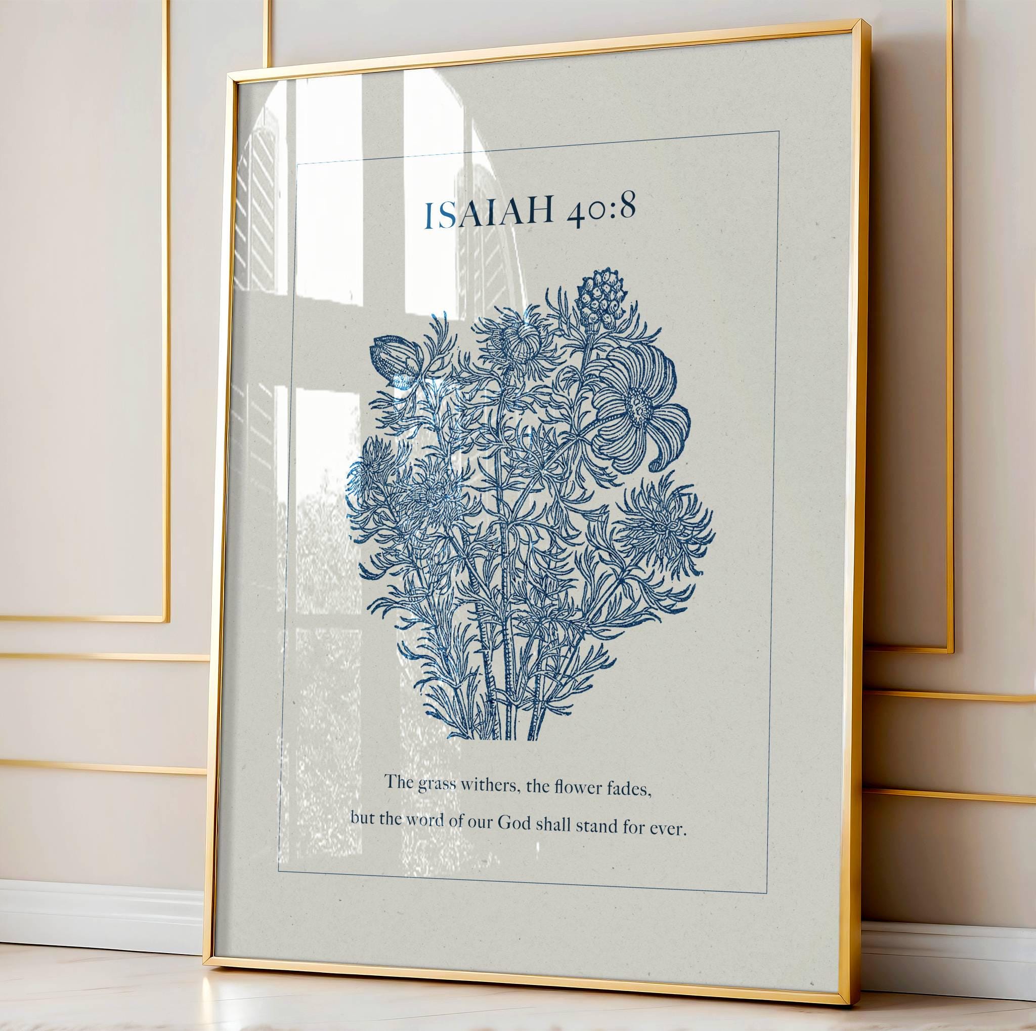 Isaiah 40:8 Scripture Wall Art - Word of God Stands Forever Digital Print - Reflourish Collective