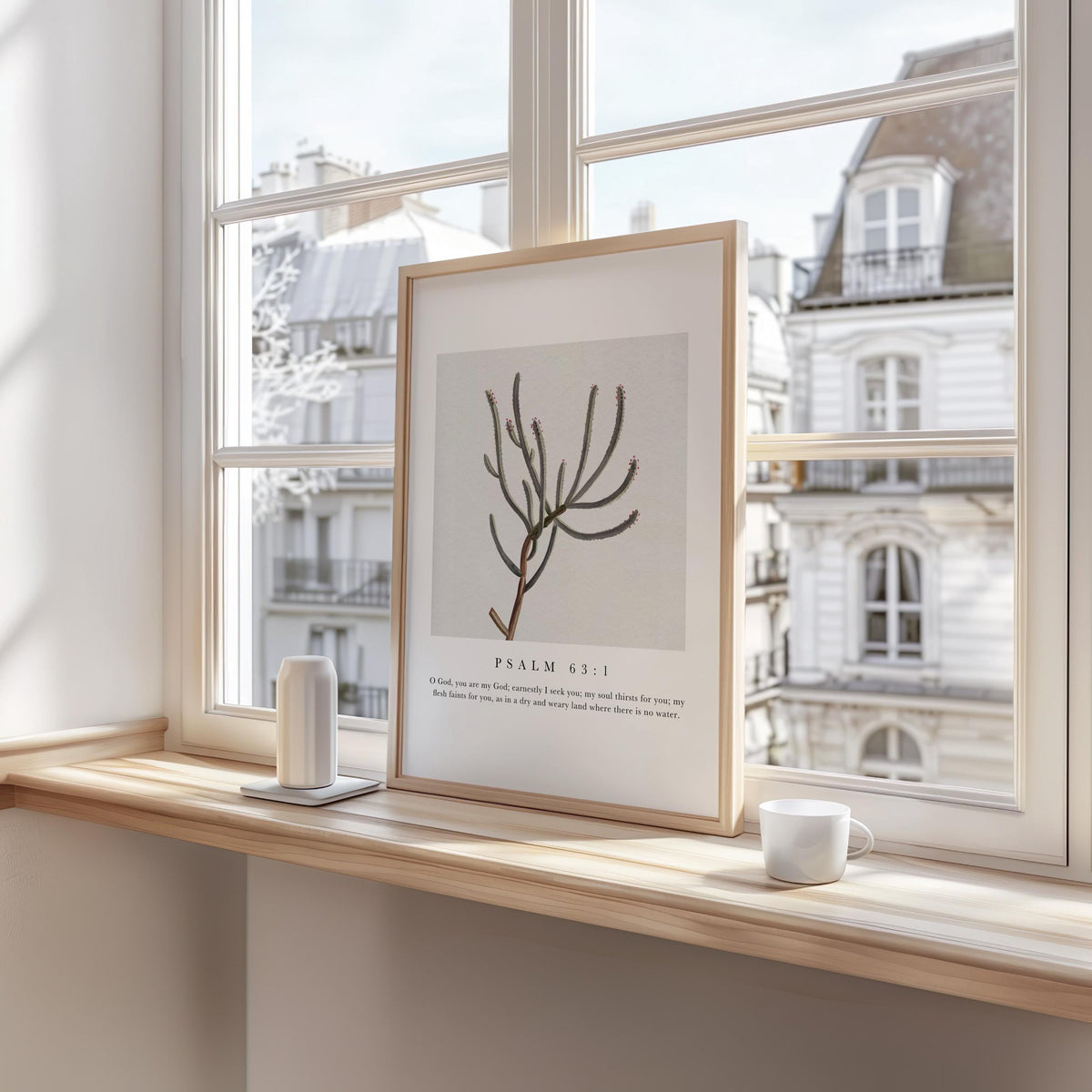 Psalm 63:1 Scripture Wall Art - Dry and Weary Botanical Print - Reflourish Collective